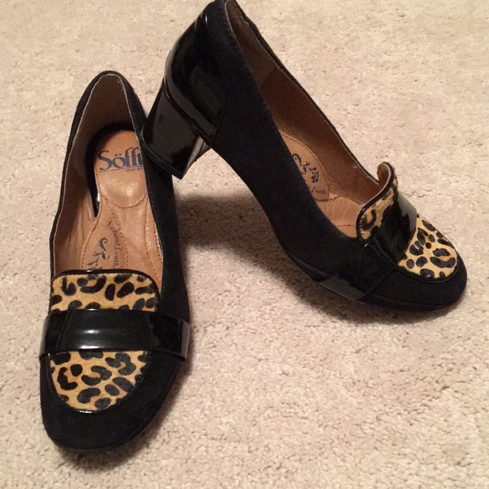 Sofft Verbina Black Suede Heels